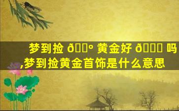 梦到捡 🐺 黄金好 🐕 吗,梦到捡黄金首饰是什么意思